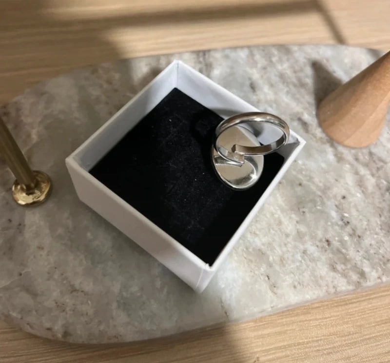Bague Aventurine Bleue | Acier Inoxydable Ajustable | PAPD