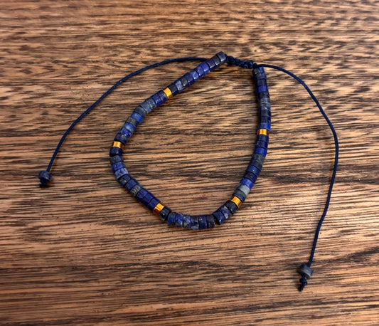 Bracelet Lapis Lazuli Pierre Naturelle – Ajustable & Unisexe | PAPD