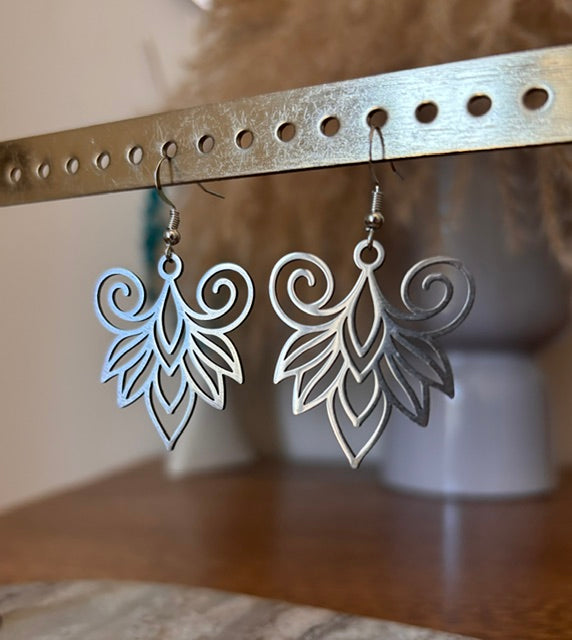 Boucles d'Oreilles Fleur de Lotus Mandala | Filigrane Argenté Bijou Bohème