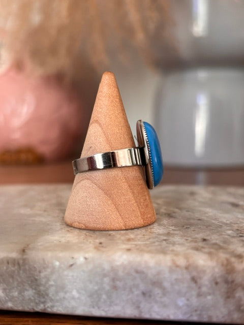 Bague Turquoise Naturelle Ajustable | Acier Inoxydable | Protection & Style Bohème Vintage