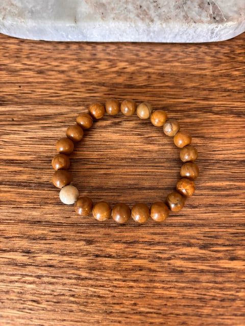 Bracelet Perles Œil de Tigre Naturel 8 mm – Élastique Unisexe | Courage, Confiance & Prospérité | Lithothérapie