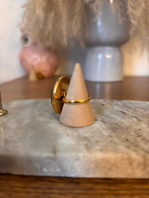 Bague ajustable Agate Veine de Dragon | Or & Argent inoxydable | Pierre naturelle