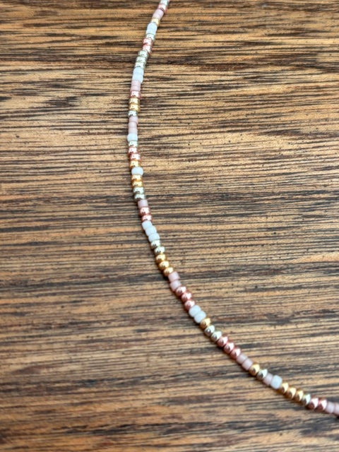 Collection Princesse - Collier Ras-de-Cou Miyuki & Toho Rose Doré – 39 cm | Fait Main France