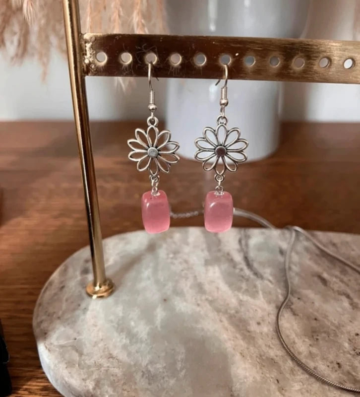 Parure Quartz Rose & Améthyste | Coffret Cadeau Romantique – 4 Pièces inoxydables