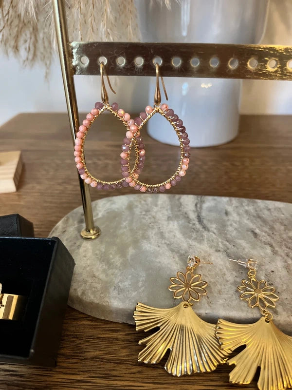 Parure Quartz Rose 5 Pièces | Coffret Romantique Bohème – Bijoux inoxydables