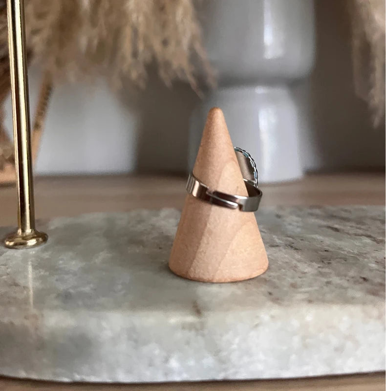 Bague Aventurine Bleue | Monture argentée ajustable – Pierre naturelle apaisante