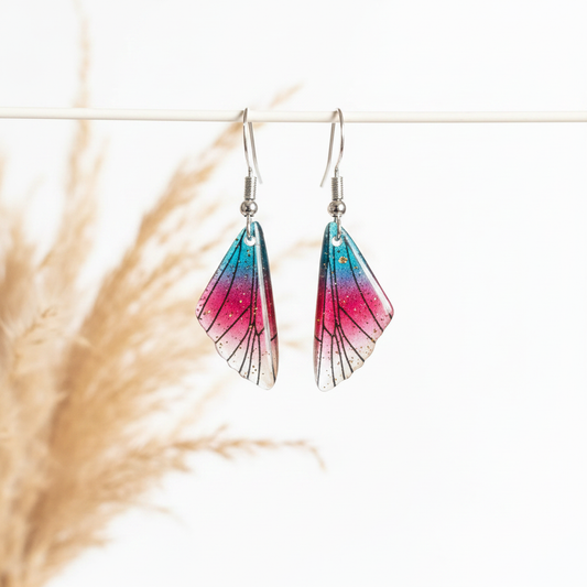 Paire de boucles d’oreilles pendantes multicolores en forme de goutte, à crochets