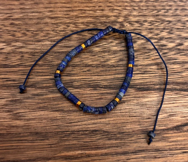 Bracelet Lapis Lazuli Pierre Naturelle – Ajustable & Unisexe | PAPD