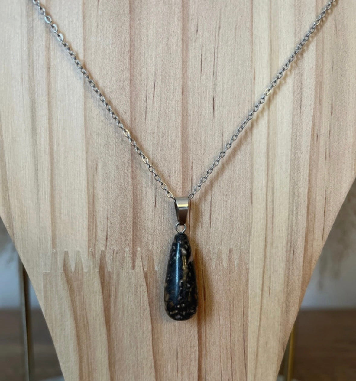 Collier Rhodonite | Chaîne Maillons Argentée Acier Inoxydable