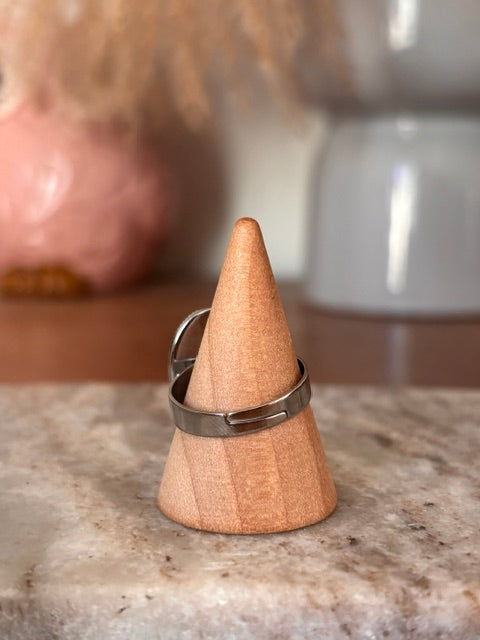 Bague Améthyste Naturelle Ajustable | Acier Inoxydable | Lithothérapie & Style Bohème