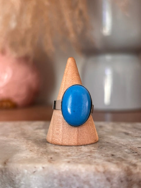 Bague Turquoise Naturelle Ajustable | Acier Inoxydable | Protection & Style Bohème Vintage