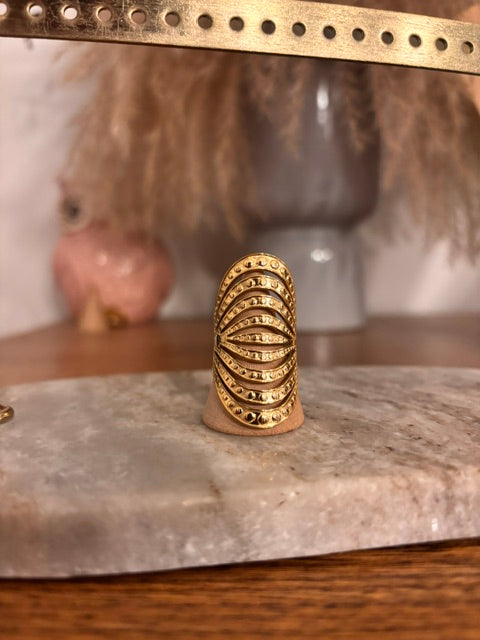 Bague Manchette Dorée Ajustable | Style Bohème Chic | Acier Inoxydable Hypoallergénique