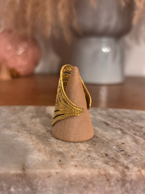 Bague Manchette Dorée Ajustable | Style Bohème Chic | Acier Inoxydable Hypoallergénique