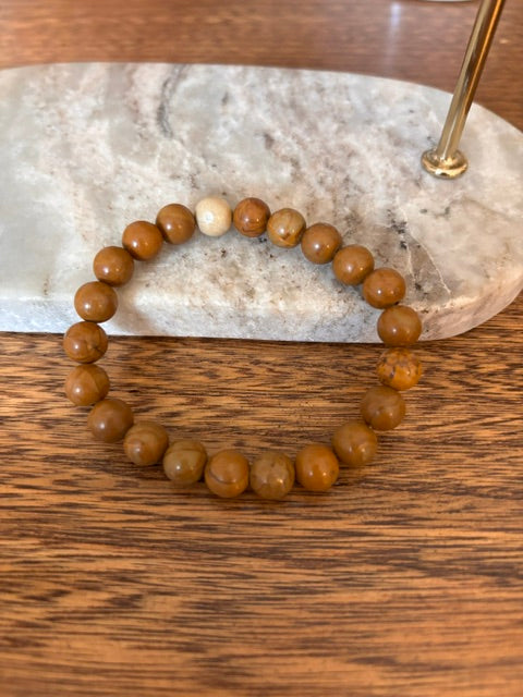 Bracelet Perles Œil de Tigre Naturel 8 mm – Élastique Unisexe | Courage, Confiance & Prospérité | Lithothérapie