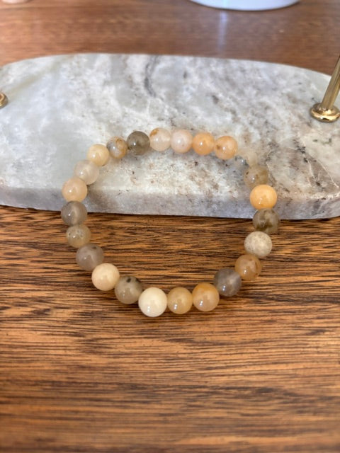 Bracelet Aragonite – Perles Naturelles 8mm | Douceur & Équilibre | PAPD