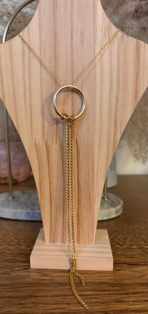 Collier Sautoir Chaîne Dorée Acier Inoxydable 316L — Anneau & Chainette | Bijou Chic Tendance