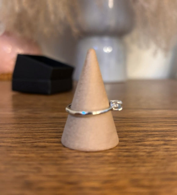 Bague Solitaire Aigue Marine Argent 925 — Cabochon Rond Naturel du Brésil