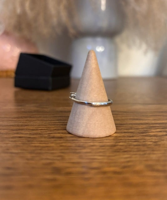 Bague Solitaire Aigue Marine Argent 925 — Cabochon Rond Naturel du Brésil