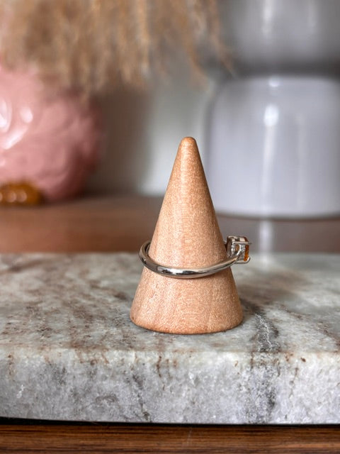 Bague Solitaire Argent 925 – Pierre de Citrine Naturelle Certifiée | Bijou Lithothérapie Femme