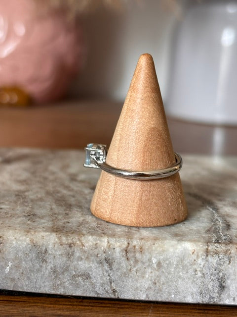 Bague Ajustable Argent 925 Rhodié – Pierre Topaze Bleue Naturelle Certifiée | Bijou Femme Lithothérapie