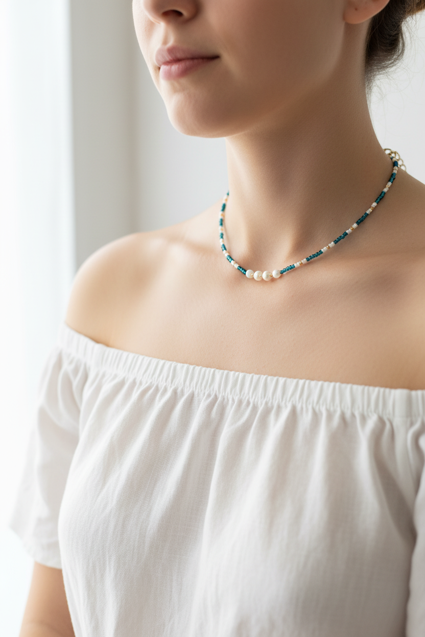 Collier Marinière Marine – Porté