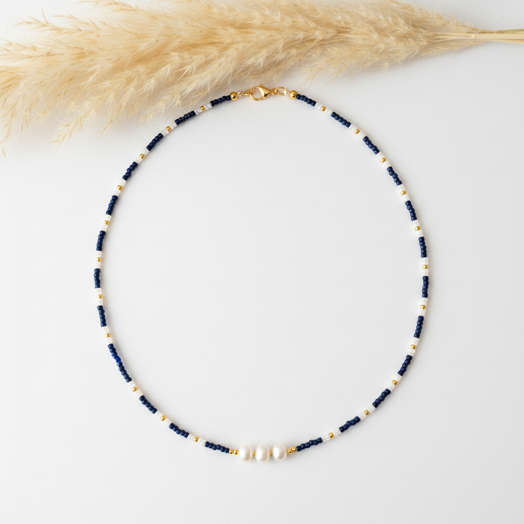 Collier Marinière Perles Miyuki & Nacre – Fait Main France