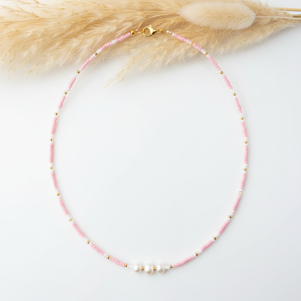 Collier Marinière Perles Miyuki & Nacre – Fait Main France