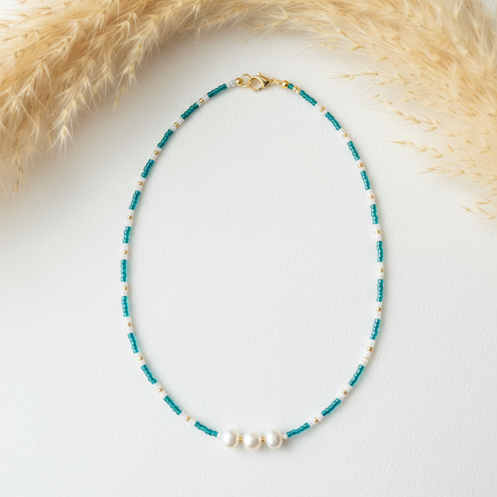 Collier Marinière Perles Miyuki & Nacre – Fait Main France